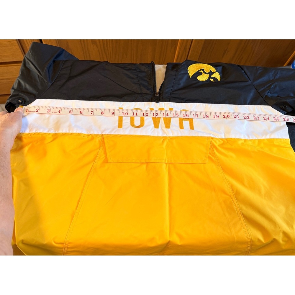 NEW IOWA Hawkeyes XL Alpha Anorak Windbreaker Jacket Black Gold Football - Picture 11 of 13